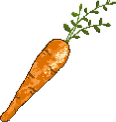 carrot art pixel isolated on white