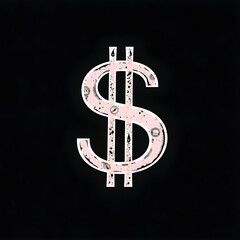 dollar sign on black background