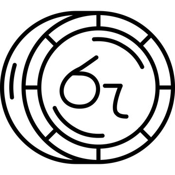 Sri Lankan Rupee Coin Vector Icon &ndash; Sri Lanka&rsquo;s Currency Coin for Asian Economic Visuals, Currency Market Graphics, and Financial Presentation Resources