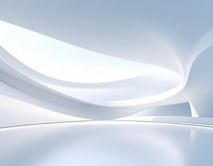 白い近未来的で殺風景な空間