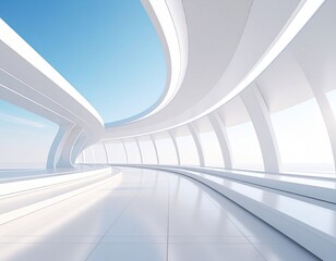 Fototapeta premium 近未来的で開放的な空間の背景