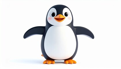 Obraz premium penguin character with rounded body and tiny flippers