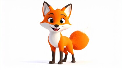 fox character with bushy tail and friendly eyes