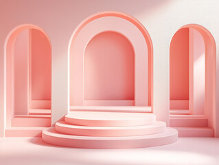Clean Design with Pink Background and Heart Arch