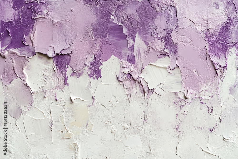 Poster thick strokes of white and purple paint create a textured surface. use as a background or design ele