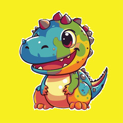 Vector Illustration of Shiba Dog Dressed as Dino – Funny Pet Concept - Little Shiba in Dino Costume Holding Bone – Cute Animal Drawing - Happy Shiba Wearing T-Rex Suit – Flat Style Vector Character