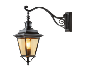 Elegant outdoor wall lantern with classic design, featuring black finish and warm light. Perfect for illuminating pathways or enhancing ambiance of gardens and patios