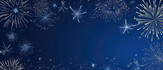 Sparkling Fireworks Display on Festive Night Sky