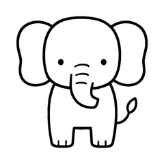 Obraz premium Charming Elephant Outline: A sweet illustration of an elephant with a minimalistic design, perfect for adding a touch of cuteness and playfulness.