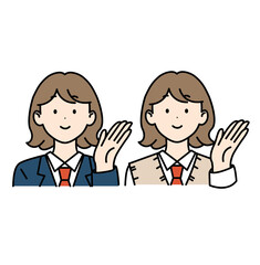 短髪の女子高生 ブレザー ベスト こちら