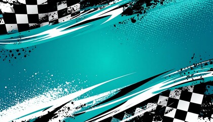 Teal racing backdrop with grunge details - perfect for editorial use