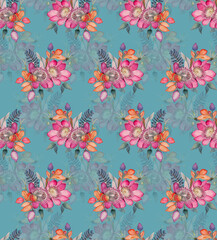 Allover Floral Design, Beautifull Floral Texture. 