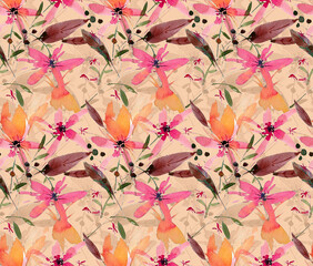  Seamless floral pattern, new digital print textile design