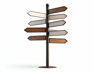 Directional Signpost Multiple Arrows Guiding the Way