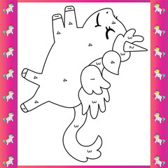 Unicorn Color By Numbers: Coloring Book for Kids Ages 4-8
