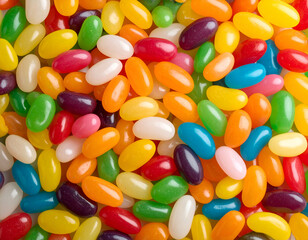 Vibrant Jelly Beans A Colorful Scatter of Sweet Treats