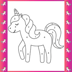 Unicorn Color By Numbers: Coloring Book for Kids Ages 4-8