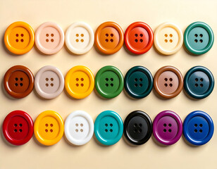 Vibrant Gradient of Colorful Buttons A Delightful Row of Assorted Colors