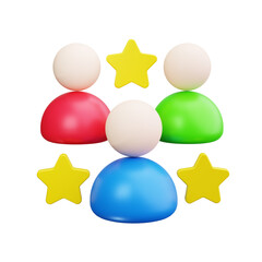 User group 3d render icons