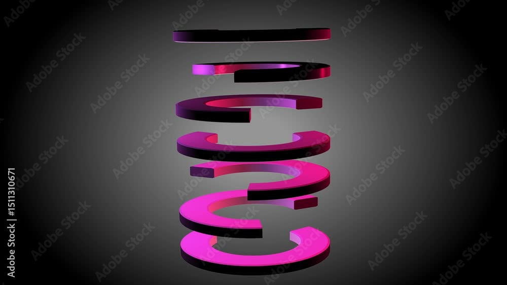 Wall mural abstract 3d rendering of rotating geometric shape. modern background, looped animation. seamless mot