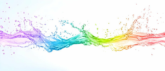 Fototapeta premium Rainbow Water Splash Abstract Art