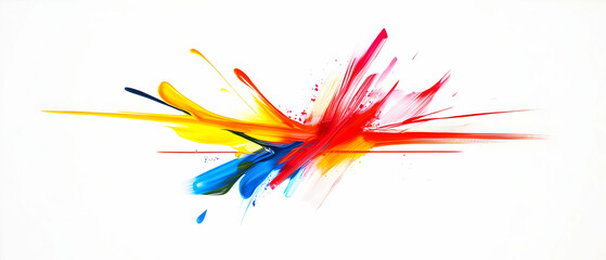 Obraz premium Abstract Colorful Paint Splashes On White Background