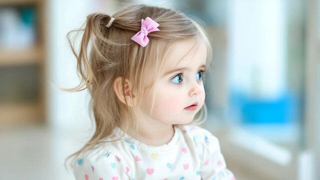 Adorable Toddler Girl with Striking Blue Eyes