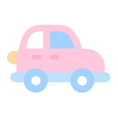 Pink Toy Car Icon for Kids Playtime and Childrens Store