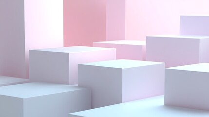 Abstract pastel cube display