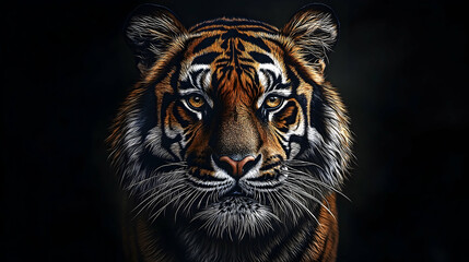 Fototapeta premium Close-up portrait of a tiger's head.