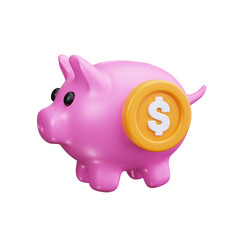 Piggy bank 3d render icons