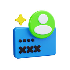 Username and Password 3d render icons