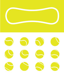 Tennis Ball Spinning Frame Sequence and Texture Vector