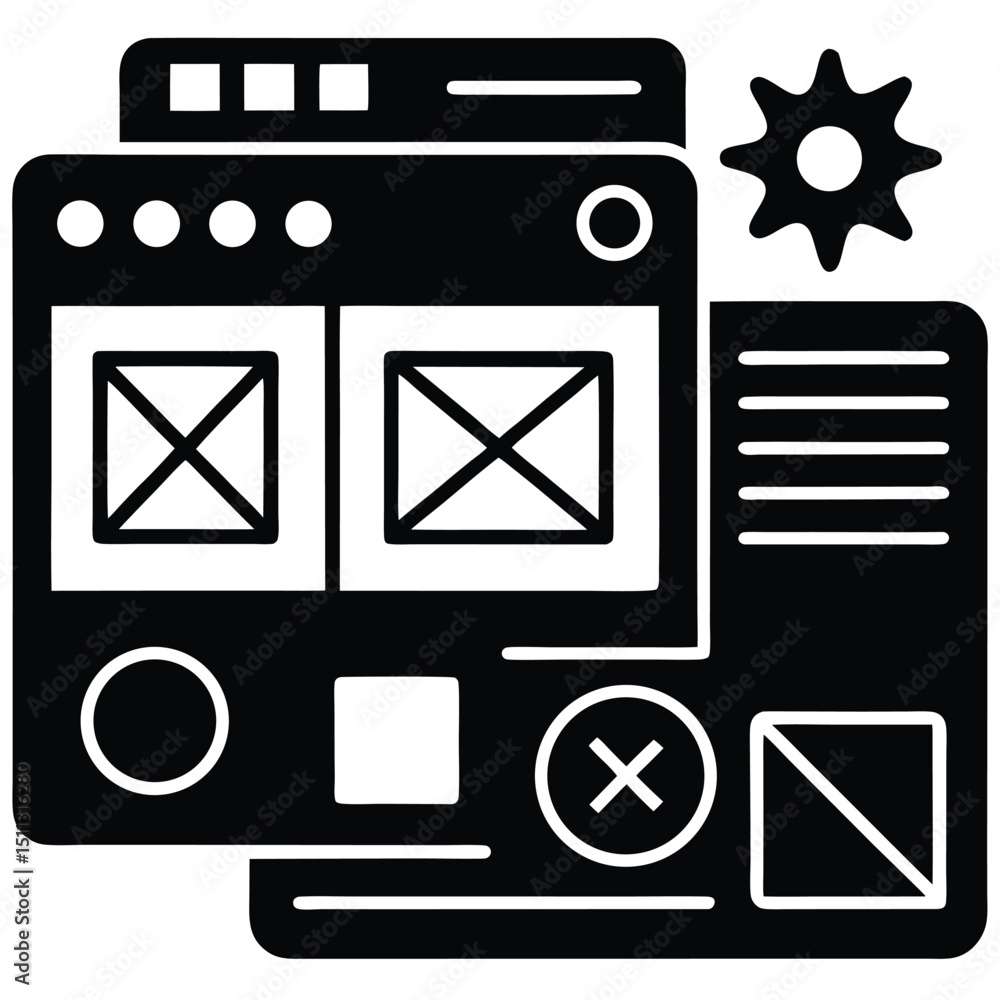 Poster mail email envelope icons set for web communication