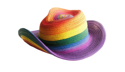 Colorful rainbow cowboy hat