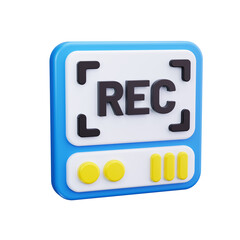 Record 3d render icons