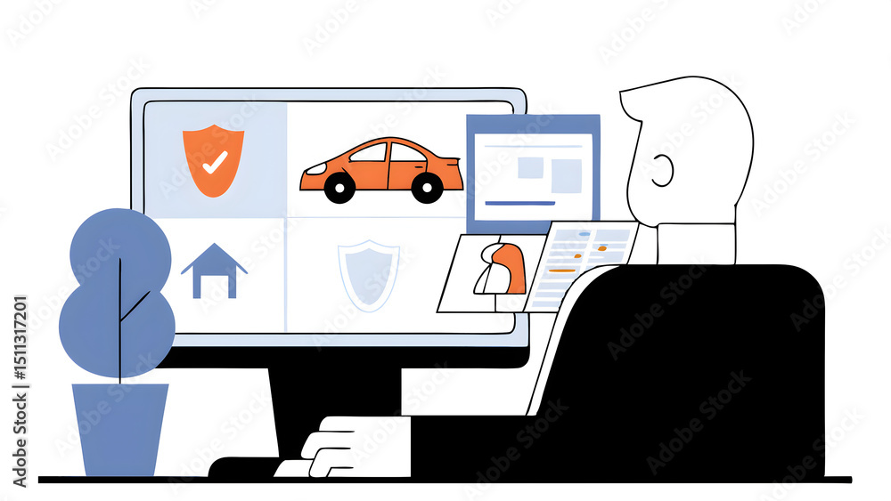 Aufkleber businessman using a laptop show search bar concept of a website to find a job and career on the inte