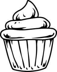 Cupcake Outline Drawing