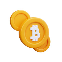 Bitcoin 3d render icons