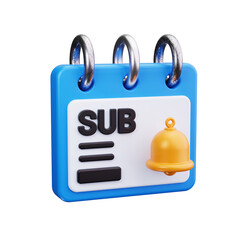 Subscription 3d render icons