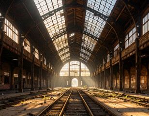 Sunlit Ruins Exploring an Abandoned, Bomb-Damaged Train Station