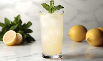 Refreshing lemon mint beverage