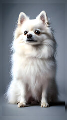 Obraz premium white pomeranian dog