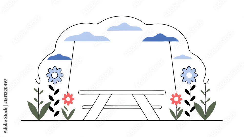 Poster empty wooden table with garden bokeh background with a country outdoor theme template mock up for di