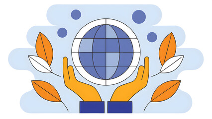 esg icon concept in the hand for environmental social and governance in sustainable and ethical business on the network connection on a green background 64024351 1