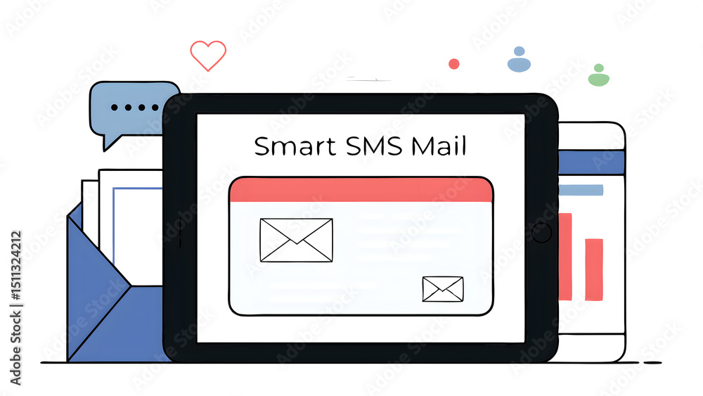 Aufkleber send an information message email from the tablet smart sms mail on a digital icon opens a new email