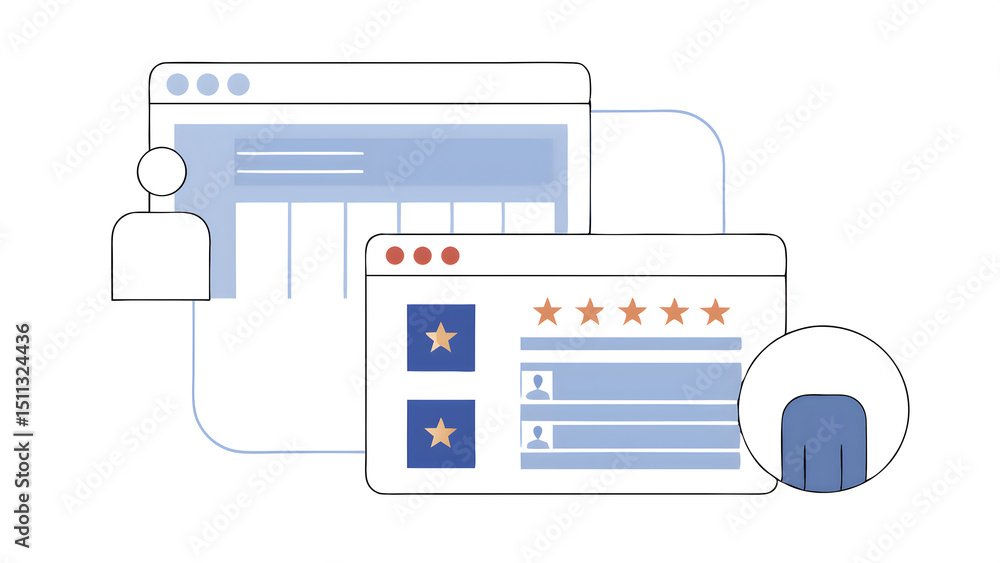 Aufkleber online customer satisfaction survey service concept user give rate service from experience consumer 