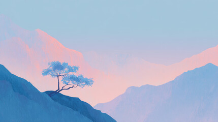 Background picture: A tree standing on a cliff
