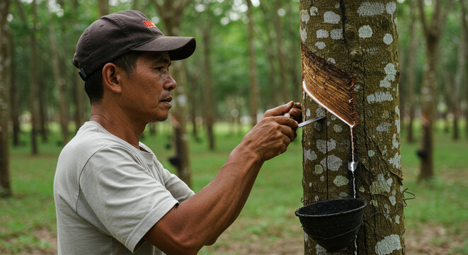 Rubber tapping a sustainable process creating life enhancing materials from nature's bounty