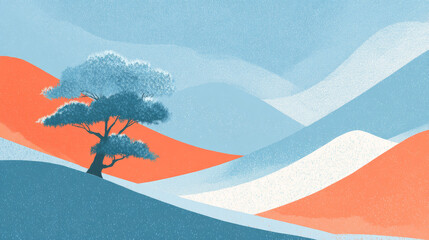 Background picture: A tree standing on a cliff
